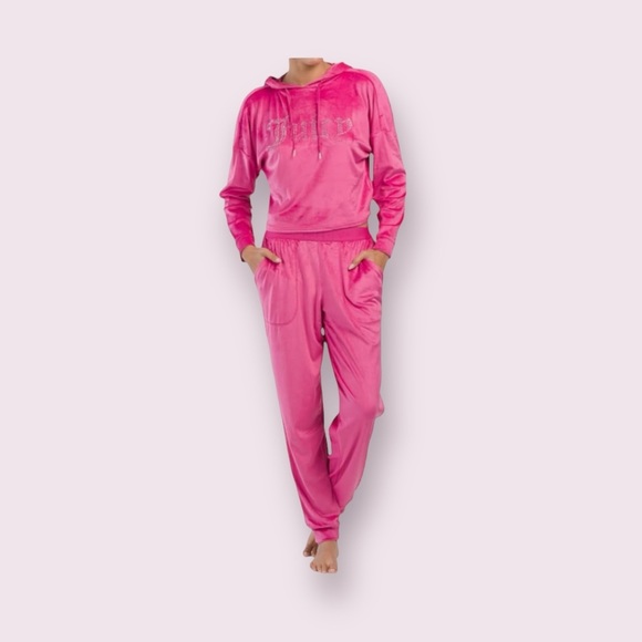 NWOT Juicy Couture Velour 2PC Pajama Set, Sweet Sangria - Picture 3 of 9